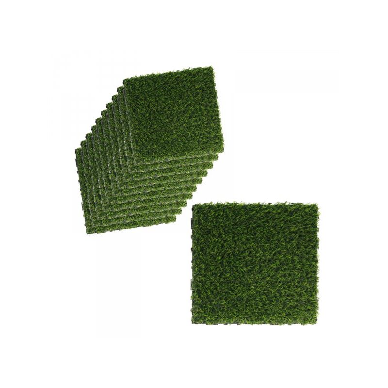 10 Pezzi Piastrelle Plastica Giardino 30x30x2.3cm Pavimento Esterno...
