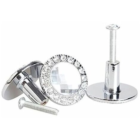 10 pezzi Pomello per porta rotondo argento da 30 mm Pomello per maniglia con strass scintillanti in cristallo da 30 mm Pomello per ante di mobili da cucina Pomelli per cassetti