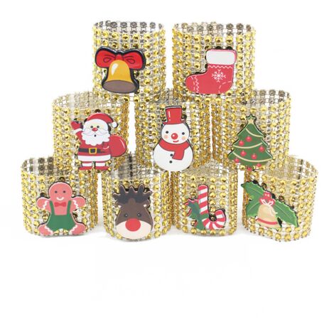 Anelli portatovaglioli natalizi 6 pezzi portatovaglioli per vacanze Natale decorazione tavolo 