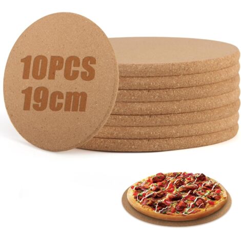 10 pezzi sottopentola rotondi in sughero 19 cm × 10 mm per pentole e padelle, sughero naturale, resistenti al calore per cucina e casa