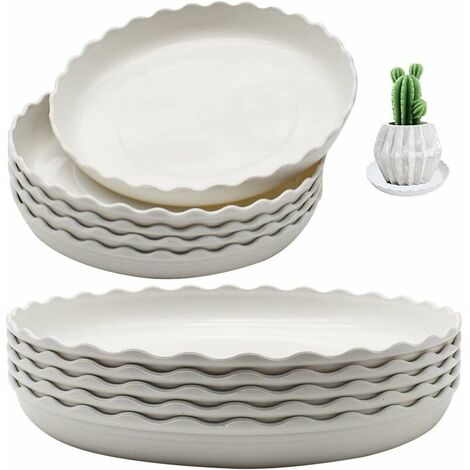 10 Pezzi Sottovaso per Piante Sottovaso in Plastica Sottovaso Riutilizzabile per Vaso di Fiori Vassoi Rotondi per Piante da Interno ed Esterno (17,5 cm e 25,5 cm) -