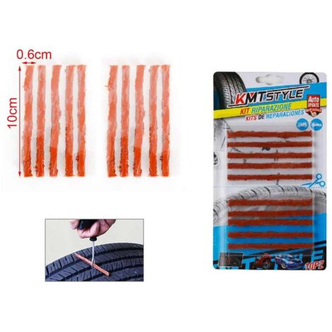 10 Pezzi Strisce Riparazione Pneumatici Tubeless 0,6X10CM
