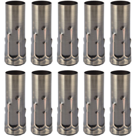 10 pezzi Tubo metallico E14 per portalampada a candela Base per lampada Accessori per illuminazione 25x80mm Bronzo