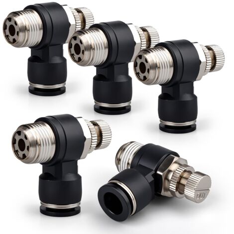 10 pezzi tubo OD 6 mm x raccordo per linea aria a gomito da 90 gradi BSP da 3/8" SL6-03