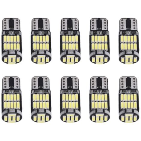 10 pezzi W5W T10 12V lampadine LED bianche per targa interna auto