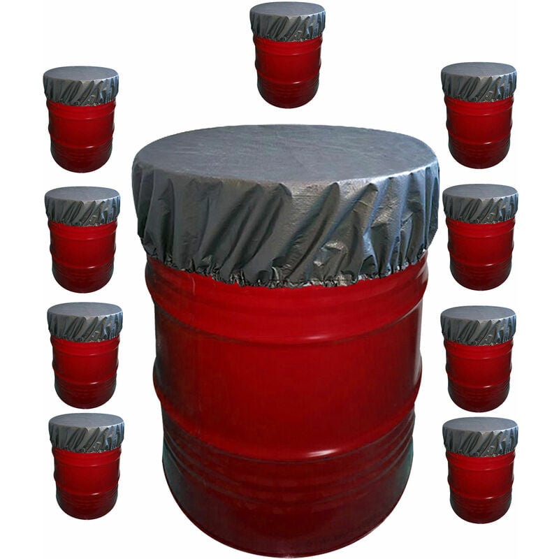 10 pièces Couvercle de baril housse de protection baril de pétrole baril de pluie de 60cm pour baril de 200L