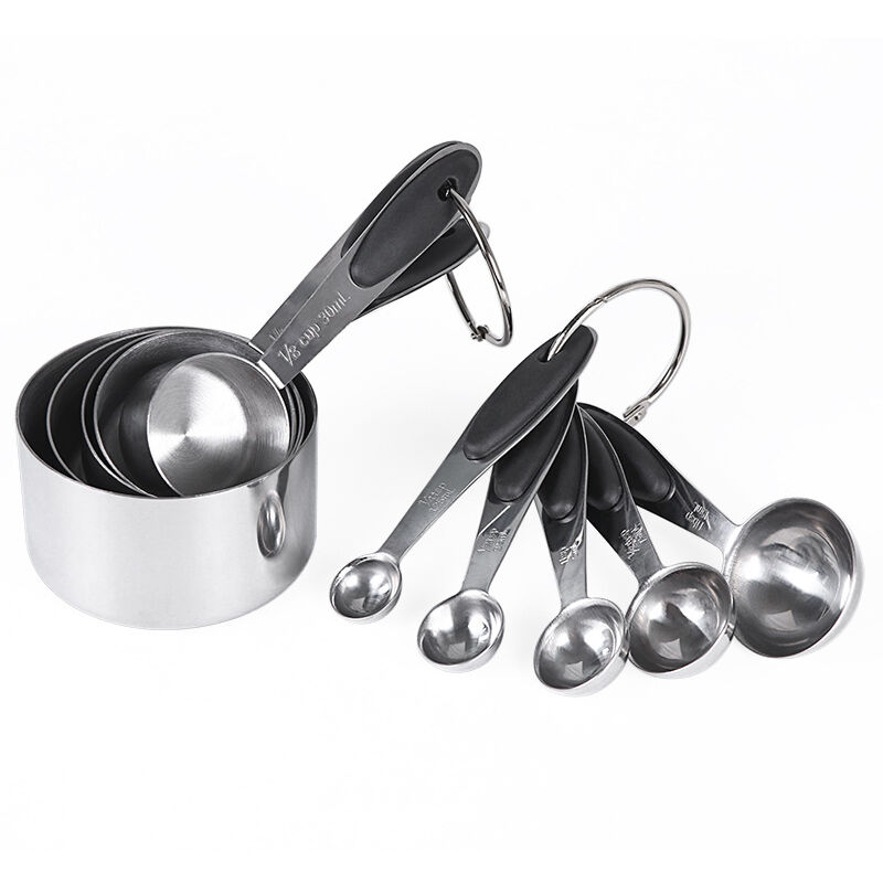 Lucky-88 - 10 pièces cuillères à mesurer en acier inoxydable, tasse à mesurer à l'échelle, ensemble de cuillères à mesurer, moule à gâteau, outil de