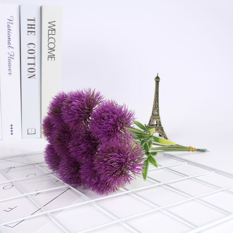 Ineasicer - 10 pcs Pissenlit Bouquet de Fleurs artificielles Plantes Fleurs Plastique pour décoration de la Maison/décoration de Mariage Violet
