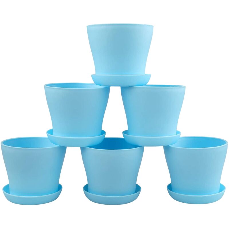 10 PièCes en Plastique Plante Semis PéPinièRe Pot Planteur Plante Conteneur Graine de DéPart Pots avec Palette Bleu b