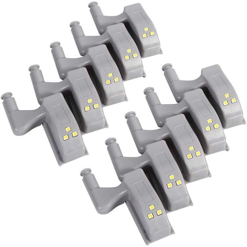 Ersandy - 10 Pièces led Charnière Capteur Lumière pour Placard Armoire Cuisine Lampe de Nuit Penderie Cabinet Armoire Veilleuse