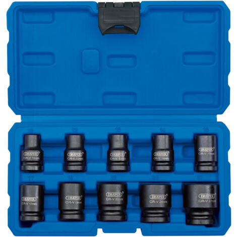 10-Piece 1/2-Inch Square Drive Impact Socket Set with Metric Sizes - Model 83092