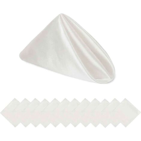 10 Piece 20-Inch Ivory Polyester Dinner Napkins