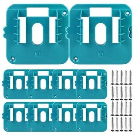 10-Piece Battery Holder for Makita 14.4-18V, Battery Holder, Wall Mount for Makita Battery Holder, Wall Mount for BL1860, BL1850, BL1840, BL1830 (with 20 Screws, Without Battery) MUMU