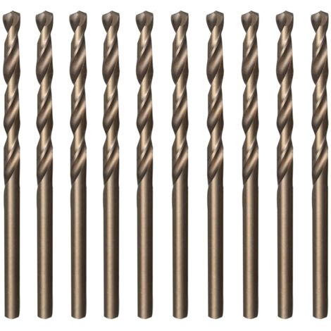 10-piece M35 HSS gold and cobalt high speed steel twist drill set 3.5 mm x 70 mm for drilling stainless and hard steel, cast iron, copper, aluminum, wood and plastic