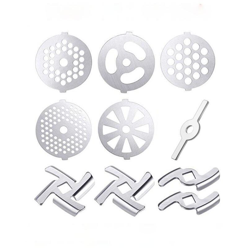 10-Piece Meat Grinder Accessories Set, Food-Grade Meat Grinder, Manual Meat Grinder, Grinding Parts, Sausage Stuffing Machine, Stainless Steel