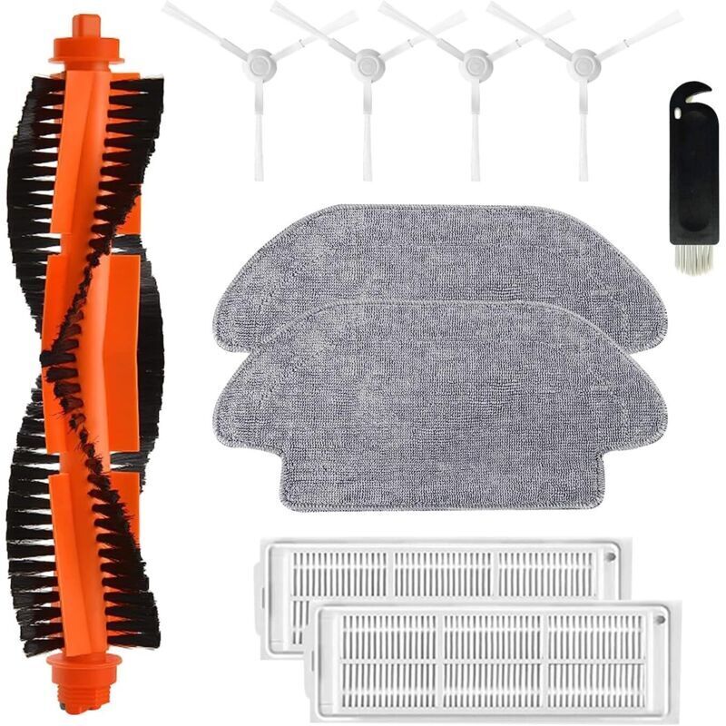 10-Piece Robot Vacuum Cleaner Accessories, Dust Cleaning Brushes, Replacement Accessory Kit for Robot Cleaner Compatible with Xiaomi Robot (10 pieces)