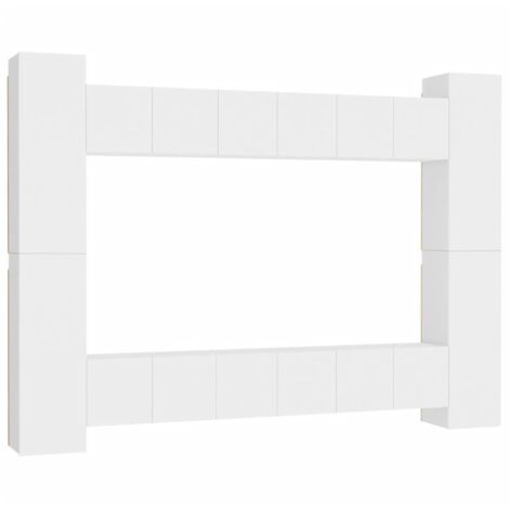 10 Piece TV Cabinet Set White Engineered Wood vidaXL