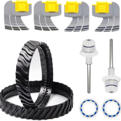 10-Piece Zodiac MX8 MX6 Pool Cleaner Parts and Accessories Kit, Including Tracks, Cyclonic Brushes, Drive Shafts, and Bearings, Compatible with Models R0525100 R0526100 R0527000