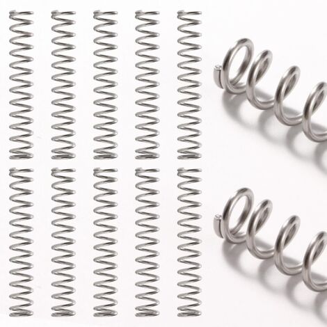 10 Pieces 1.2 x 10 x 60 mm Compression Springs, Stainless Steel Compression Springs, Stainless Steel Compressed Helicoid Springs, for Repairs