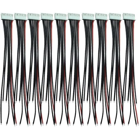 10-Pieces 15cm 6S 7-Broches Câble équilibrage Batterie Chargeur D'équilibre Silicone Câble Fil JST XH Connecteur Plug Adapter pour RC Lipo Batterie (6S)
