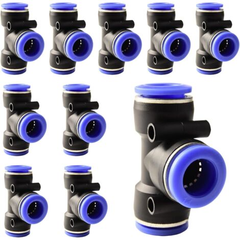 10 pièces 16 mm répartiteur en Y à 3 voies, raccord pneumatique, rapide plastique raccords Push to Connect, adaptateur de conduite d'air PY - PE-14mm