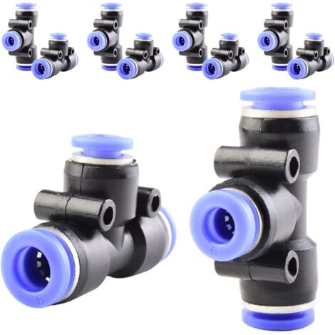 10 pièces 16 mm répartiteur en Y à 3 voies, raccord pneumatique, rapide plastique raccords Push to Connect, adaptateur de conduite d'air PY - PEG8-6-8mm