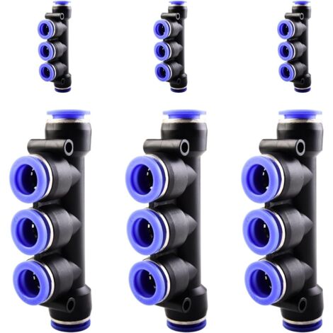 10 pièces 16 mm répartiteur en Y à 3 voies, raccord pneumatique, rapide plastique raccords Push to Connect, adaptateur de conduite d'air PY - PK-12mm