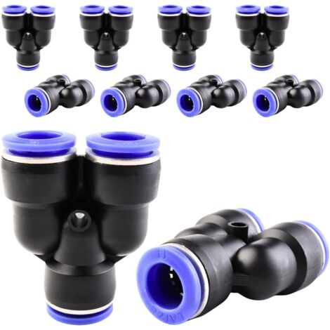 10 pièces 16 mm répartiteur en Y à 3 voies, raccord pneumatique, rapide plastique raccords Push to Connect, adaptateur de conduite d'air PY - PY-14mm