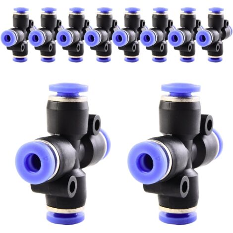 10 pièces 16 mm répartiteur en Y à 3 voies, raccord pneumatique, rapide plastique raccords Push to Connect, adaptateur de conduite d'air PY - PZA-4mm