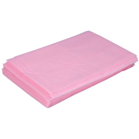 10 Pièces 180x80 cm Protections jetables imperméables pour table de massage rose