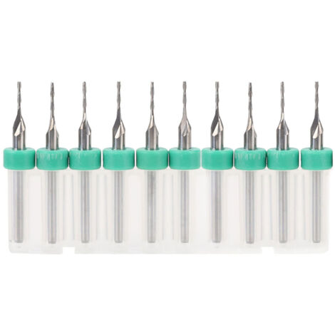 10 pièces 2 cannelures fraise en carbure en acier au tungstène CNC fraise en bout 1,5 mm