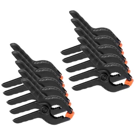10 pièces 2 pouces A Type noir multifonctionnel pince à ressort en plastique bricolage outil de travail du bois
