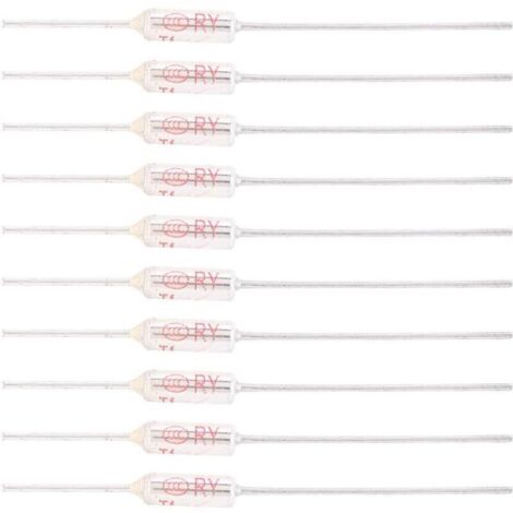10 Pièces 250VAC 10A Fusible Thermique 133℃/271℉, Coupure de Fusible Thermique de Coque Métallique, Fusibles thermiques de type organique TF 72-250℃ (133℃)