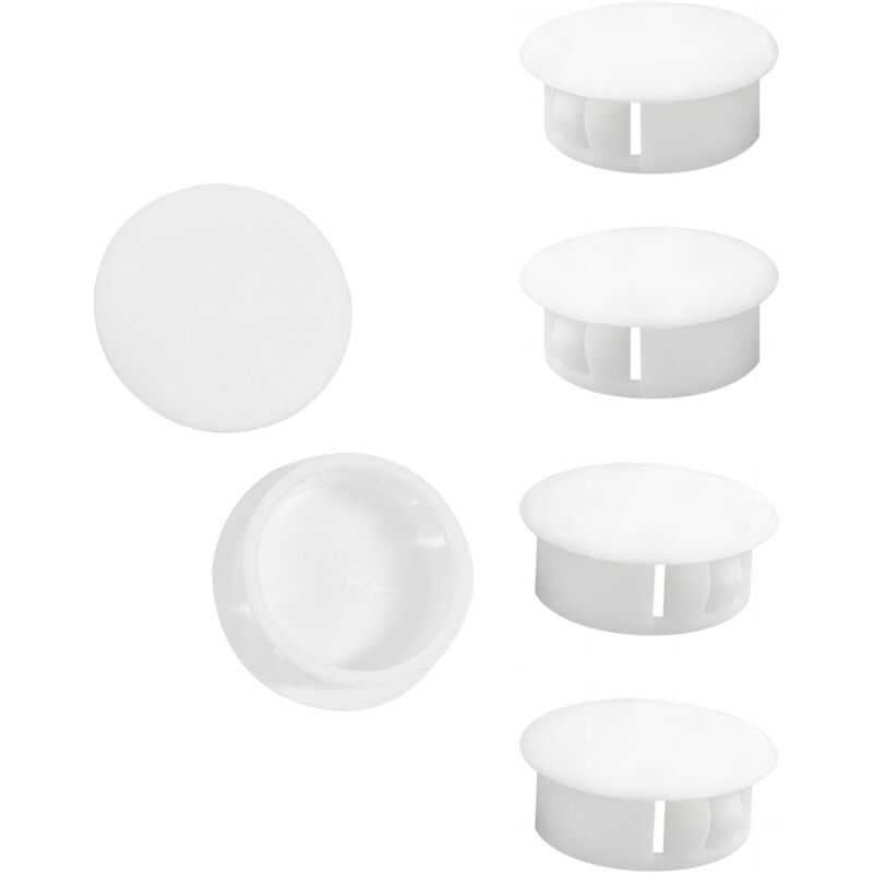 Tigrezy - 10 Pièces 25mm Bouchons en Plastique Rond, Cache Trou Meuble, Blanc, Bouchon de Trou de Percage pour Verrouillage Trou Meubles