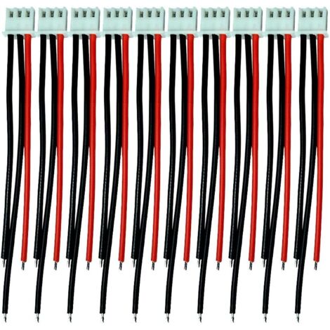 10-pièces 2S-6S Batterie Chargeur D'équilibre Silicone Câble Fil JST XH 2S 3Pins Connecteur Prise Adapter pour RC Lipo Batterie (2S)