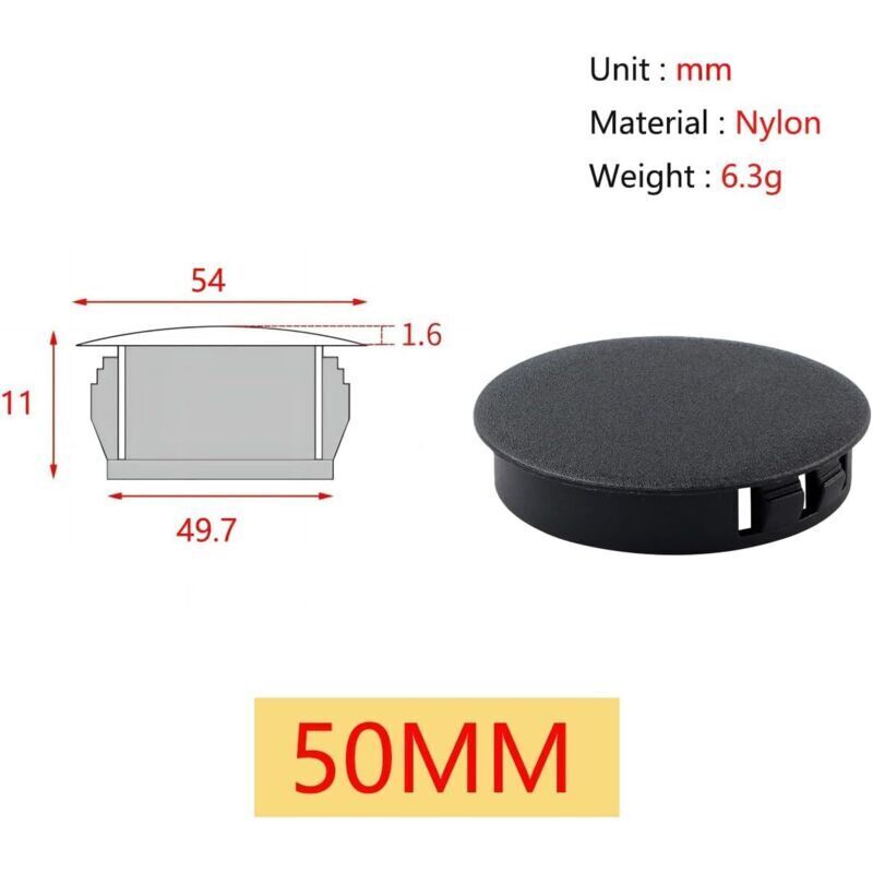 10 Pièces 30mm Bouchons en Plastique Rond, Cache Trou Meuble, Blanc, Bouchon de Trou de Percage pour Verrouillage Trou Meubles