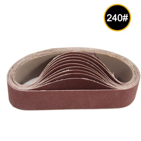 10 pièces 30x330mm bandes abrasives abrasives 240 outils de polissage de meulage de grain pour ponceuse rotative électrique