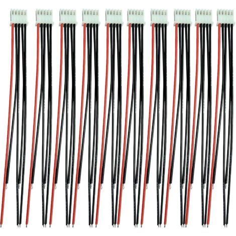 10 Pièces 4S 5 Broches Batterie Chargeur D'équilibre Silicone Câble Fil JST XH Connecteur Plug Adapter pour RC Lipo Batterie (4S)