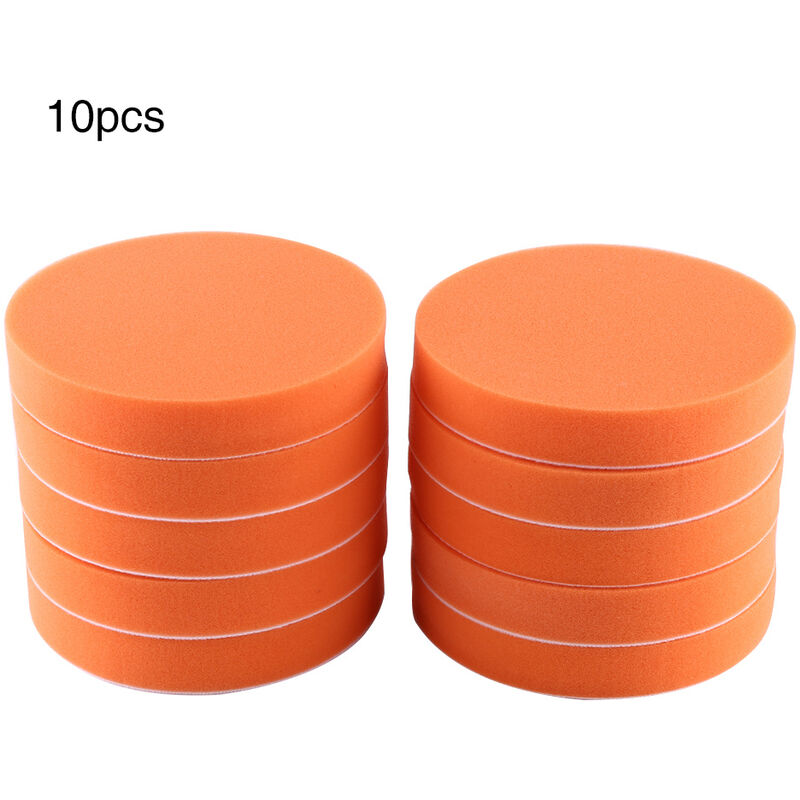 Eosnow - 10 pièces 6 '(150mm) éponge polissage polissage cire tampon Kit outil pour voiture polisseuse tampon Orange
