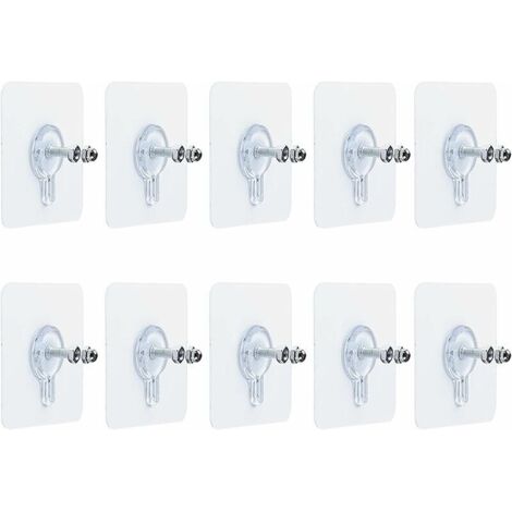 10 pièces 6 x 6 cm vis murales adhésives clous de suspension auto-adhésifs pour suspendre des vis adhésives crochets de montage mural pour cuisine sa