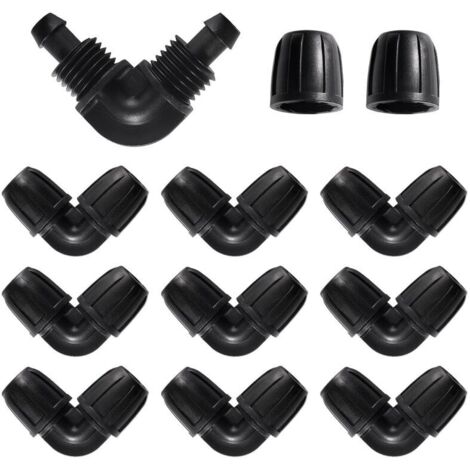 10 Pièces 8/12 mm Raccords D'irrigation Goutte à Goutte, Adaptateur Coude D'Irrigation Goutte, Raccords D'irrigation Coudés, Connecteur de Tuyau D'irrigation, pour Jardin, Pelouse