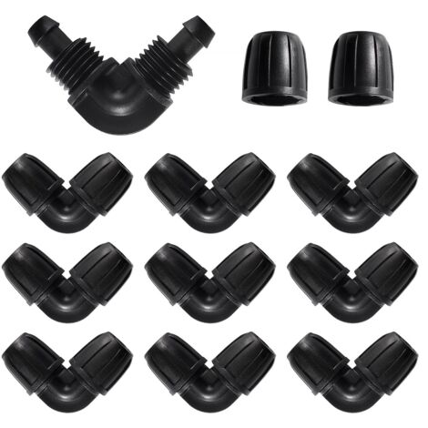 10 Pièces 8/12 mm Raccords D'irrigation Goutte à Goutte, Adaptateur Coude D'Irrigation Goutte, Raccords D'irrigation Coudés, Connecteur de Tuyau D'irrigation, pour Jardin, Pelouse