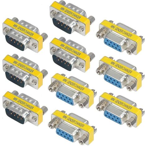 10 Pièces 9 Broches RS-232 DB9 Mâle à Mâle/Femelle à Femelle Câble Série Changeur de Sexe Adaptateur de Coupleur