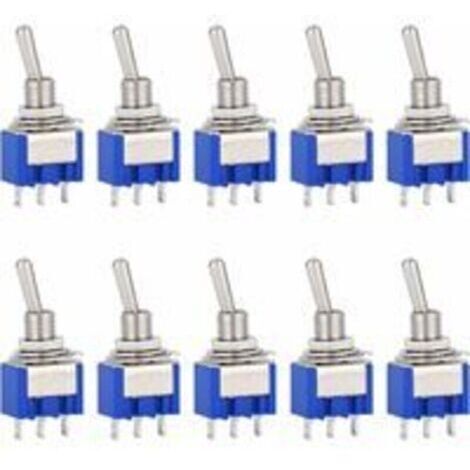 10 pièces AC 125 V 6A sur 3 broches Mini interrupteur à bascule 2 positions pour Arduino voiture camion bateau véhicule commutateur