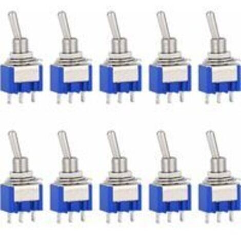 10 pièces AC 125 V 6A sur 3 broches Mini interrupteur à bascule 2 positions pour Arduino voiture camion bateau véhicule commutateur