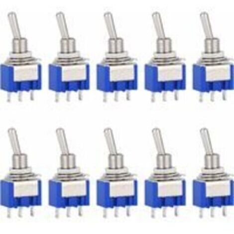 10 pièces AC 125 V 6A sur 3 broches Mini interrupteur à bascule 2 positions pour Arduino voiture camion bateau véhicule commutateur
