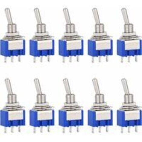 10 pièces AC 125 V 6A sur 3 broches Mini interrupteur à bascule 2 positions pour Arduino voiture camion bateau véhicule commutateur