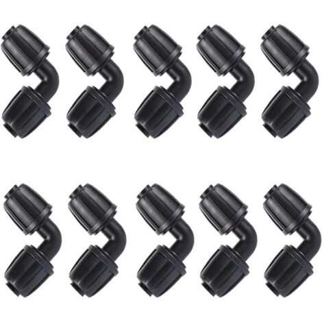 10 Pièces Adaptateur Coude d'Irrigation Goutte, 16mm Tuyau d'Arrosage Coude Connecteur Universel Coude Joint de Accessoires d'Irrigation Agricole