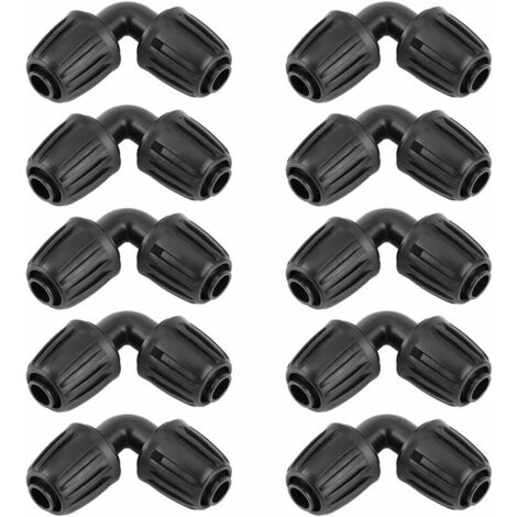 10 Pièces Adaptateur Coude d'Irrigation Goutte à Goutte, Tuyau d'Arrosage Coude Connecteur Universel Coude Joint de Accessoires d'Irrigation Agricole-LIAIKI