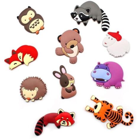 10 Pièces Aimants de Réfrigérateur, Aimants de Réfrigérateur avec de Beaux Animaux, Aimant de Réfrigérateur en Silicone 3D avec Animaux, Adapté au Tableau Blanc de École und Maison